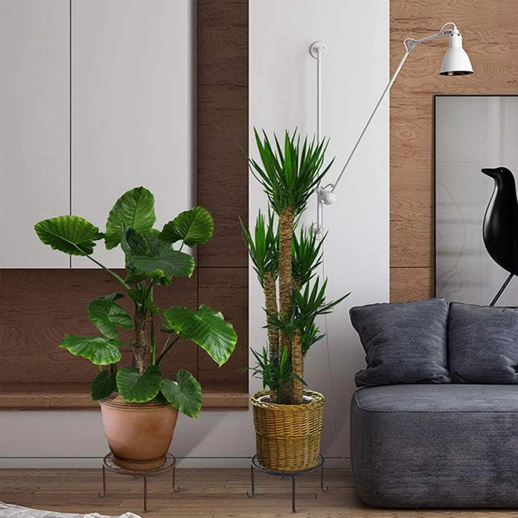 Metal Plant Shelves Hollow Round Flower Pot Rack Protect Floor Flower Pot Shelf for Home Patio Balcony Porch