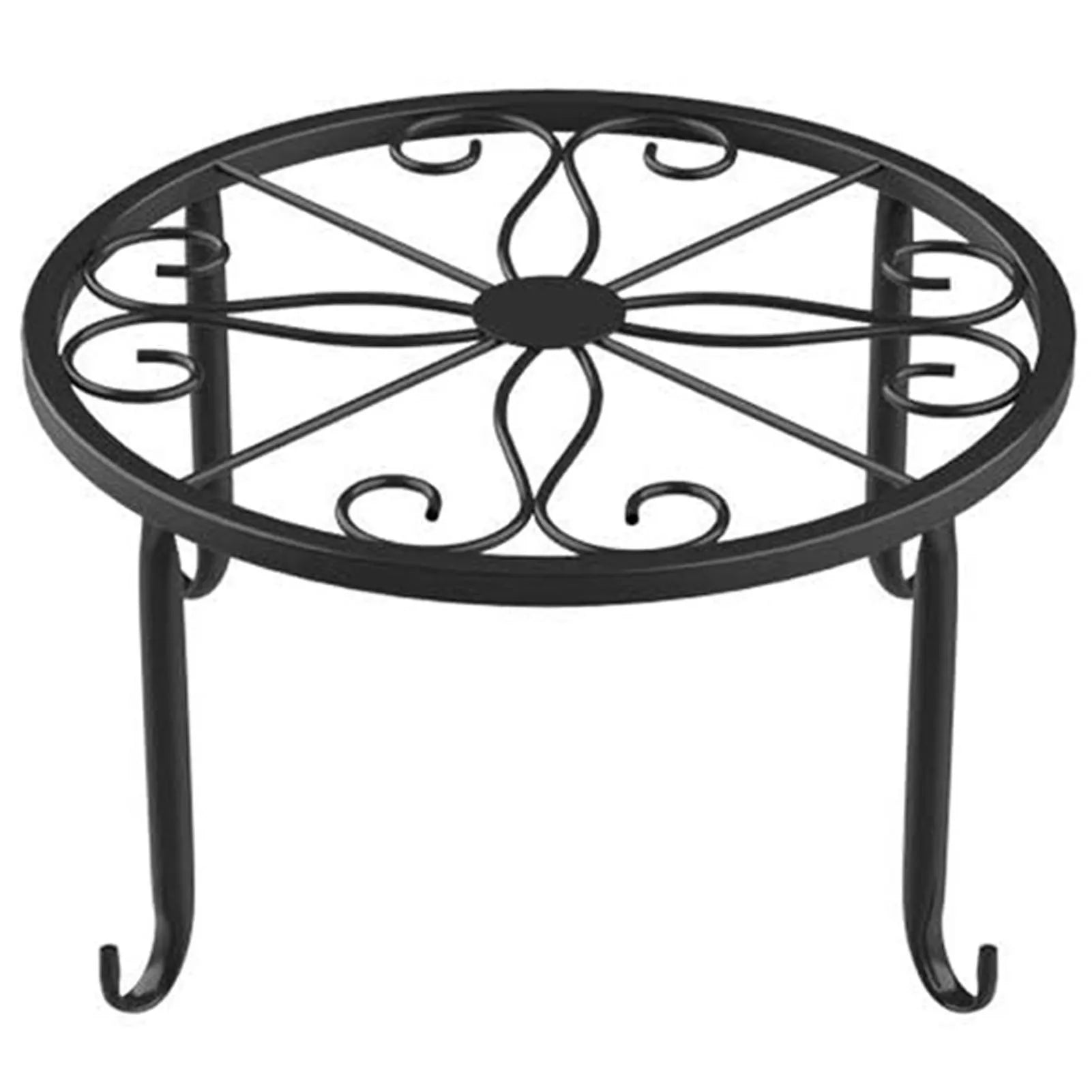 Metal Plant Shelves Hollow Round Flower Pot Rack Protect Floor Flower Pot Shelf for Home Patio Balcony Porch