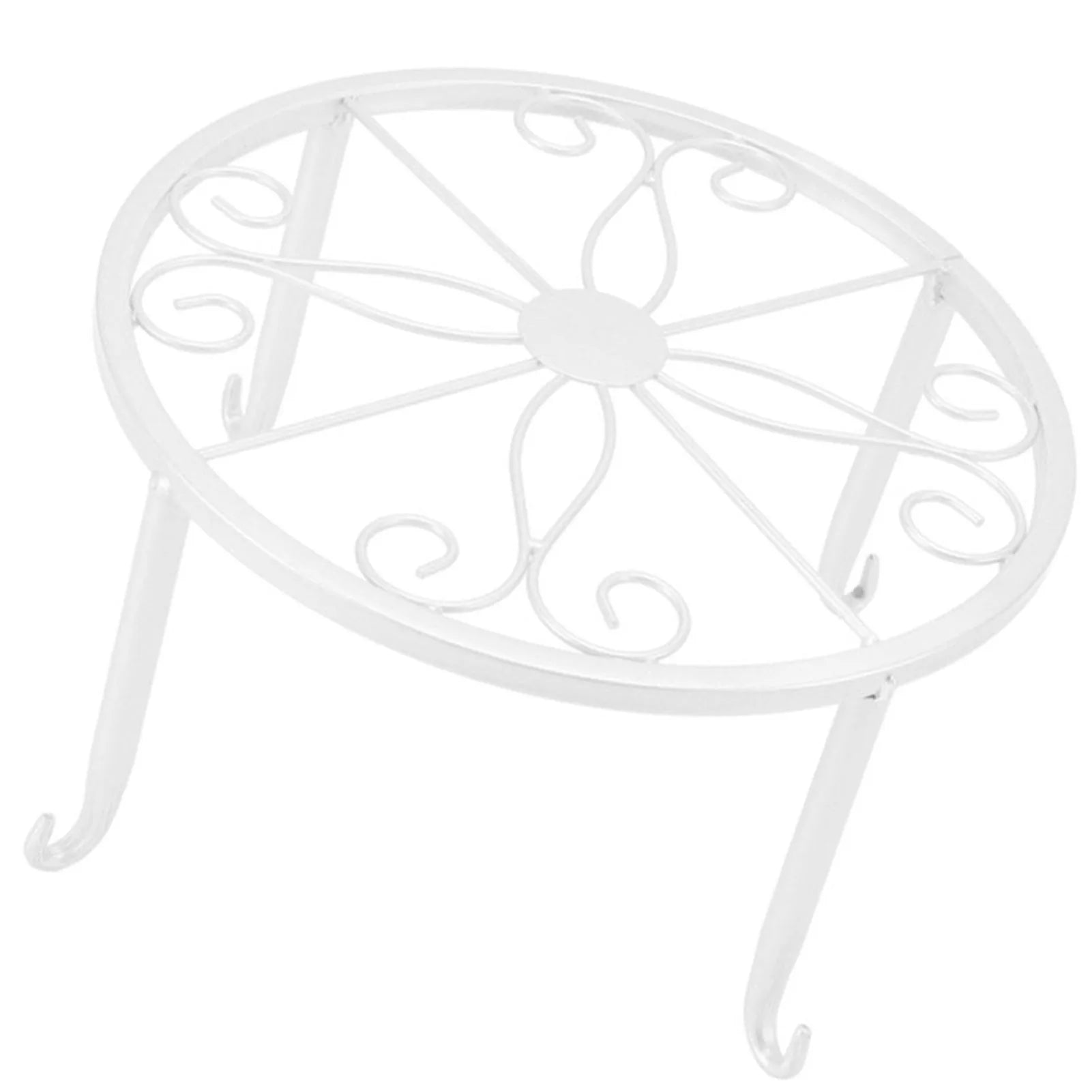 Metal Plant Shelves Hollow Round Flower Pot Rack Protect Floor Flower Pot Shelf for Home Patio Balcony Porch