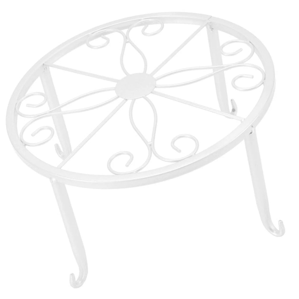Metal Plant Shelves Hollow Round Flower Pot Rack Protect Floor Flower Pot Shelf for Home Patio Balcony Porch