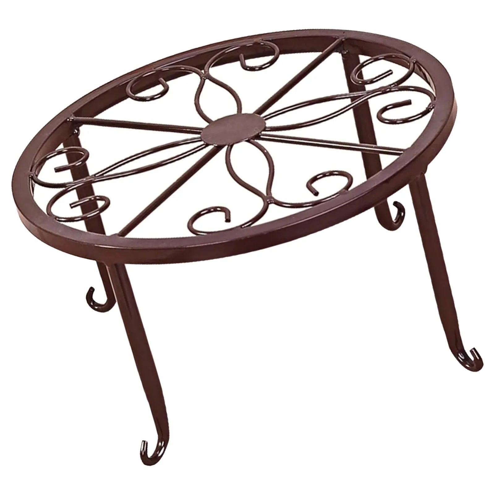 Metal Plant Shelves Hollow Round Flower Pot Rack Protect Floor Flower Pot Shelf for Home Patio Balcony Porch